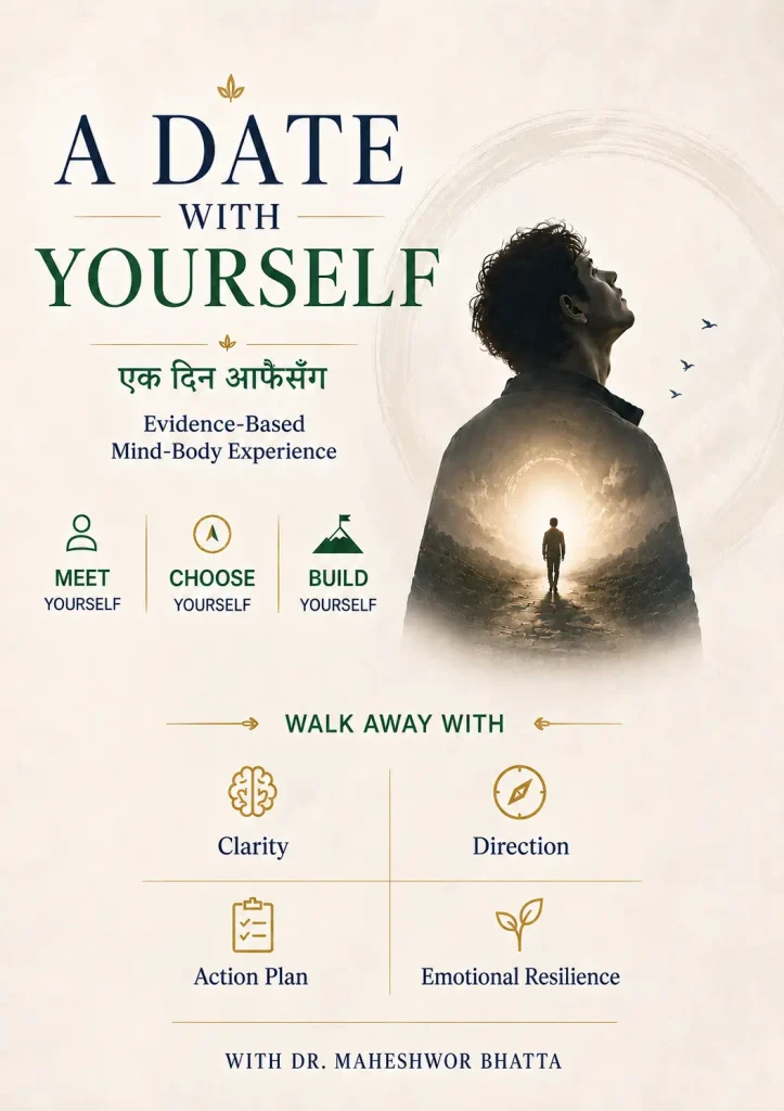A Date With Yourself self-reflection and personal development program by Dr. Maheshwor Bhatta