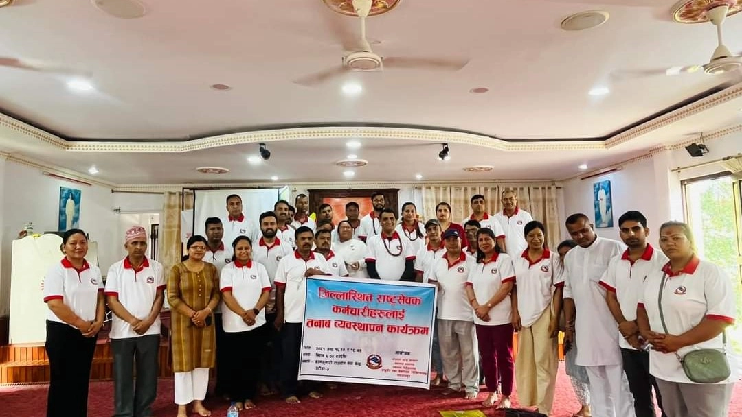dr-maheshwor-bhatta-training-stress-management-makawanpur